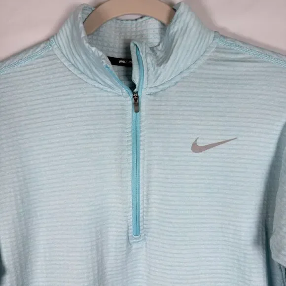 Nike Running Womens Therma Sphere Element Half-Zip Shirt Long Sleeve Blue Size S - Picture 8 of 13